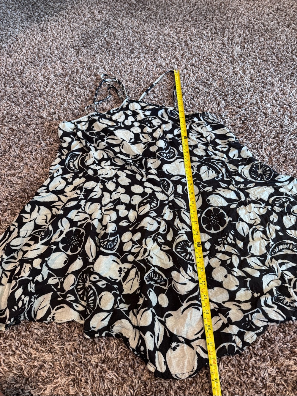 Anthropologie Sheer Mini Fruit Floral Dress Black White Strappy M $98 - Picture 7 of 8